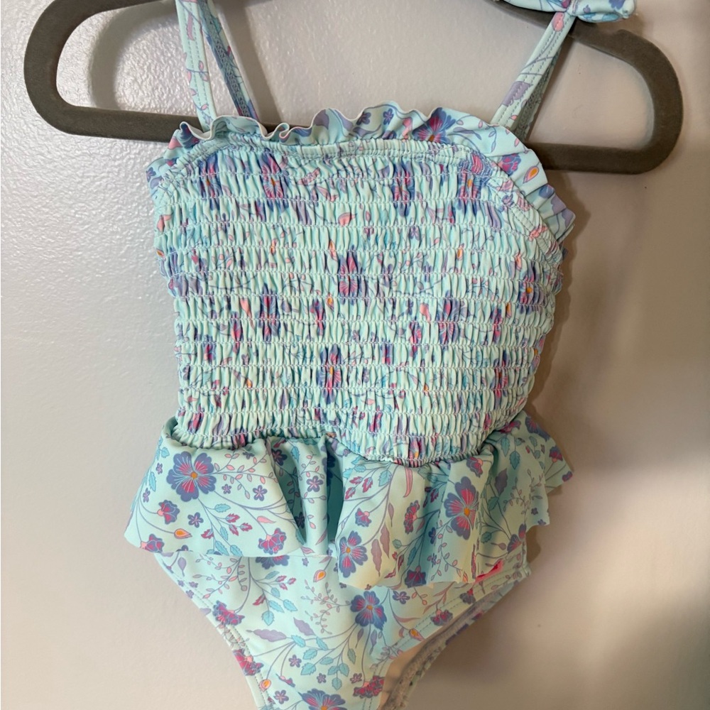 Ruffle Butts Blue Floral One Piece Swimsuit